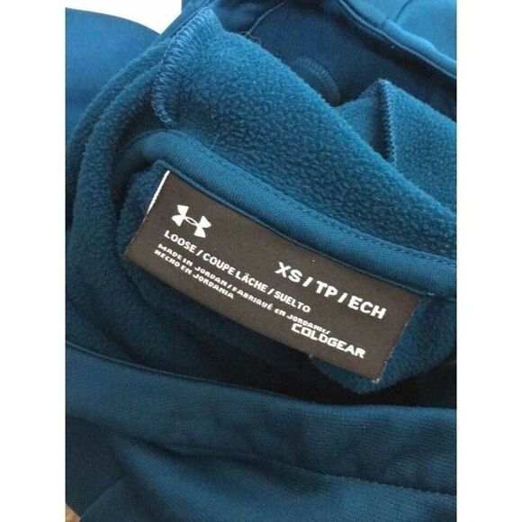 WOMENS Teal Under Armour XS loose fit hoodie pullover - Picture 5 of 6